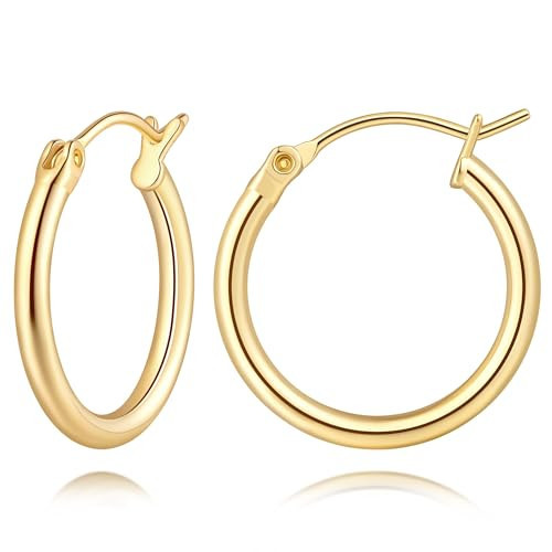 Hoop Earrings, Huggie Hoop Earrings for Women, Hypoallergenic Lightweight Small Hoop Earring for Womens 14mm/16mm/18mm (18mm) | Amazon (US)