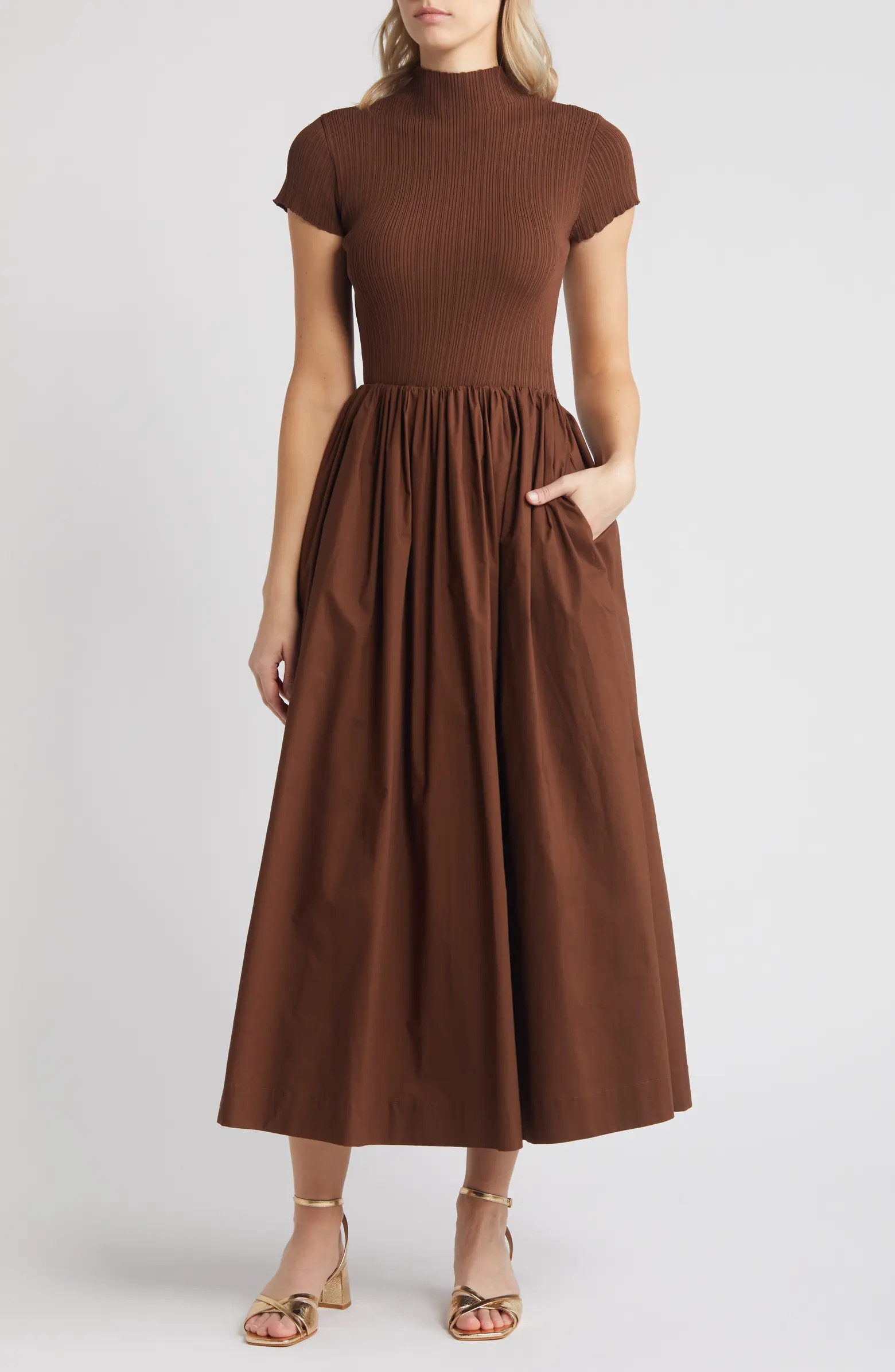Lafayette Mixed Media Maxi DressEn Saison | Nordstrom