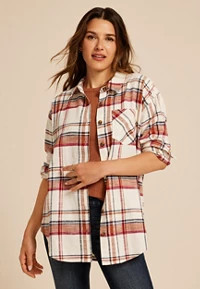Game Day Plaid Button Down Shirt | Maurices