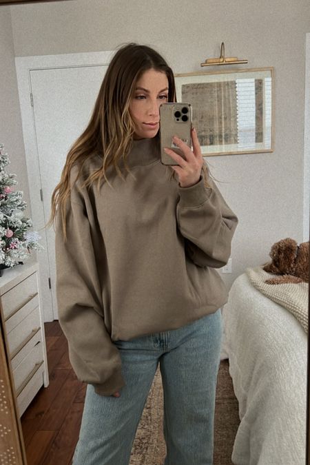 Cute and cozy oversized amazon dupe sweat shirt! I’m wearing a size small. The original is $208 and this one is just $34! Soft fleece on the inside. 

#LTKstyletip #LTKFind #LTKunder50