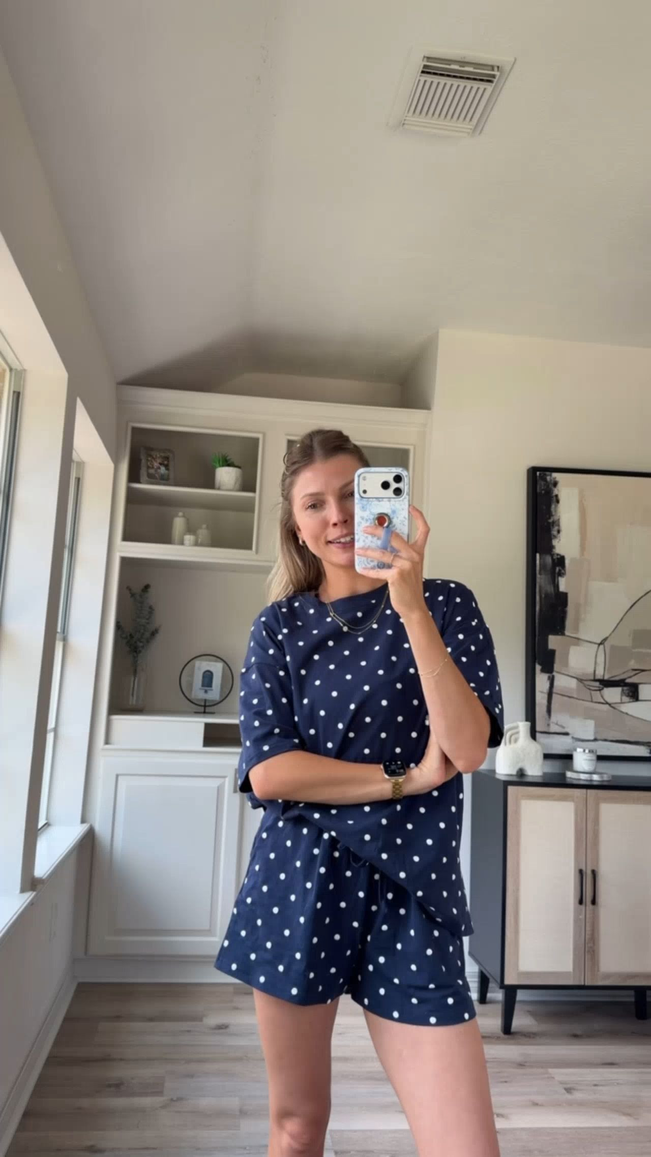 Cute polka dot matching set! Wearing small 

 