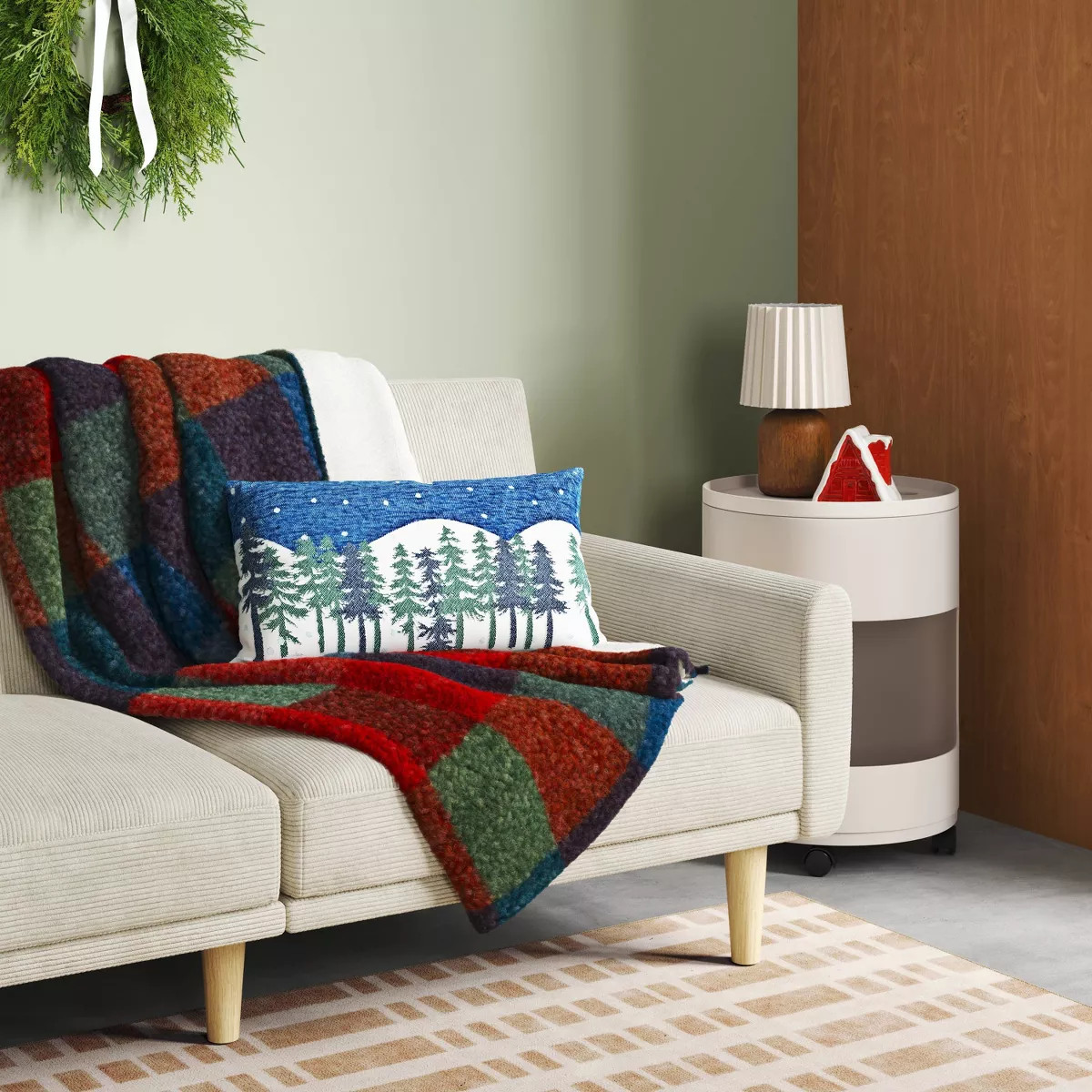 Chalet Plaid Printed Boucle Throw Blanket - Room Essentials™ | Target