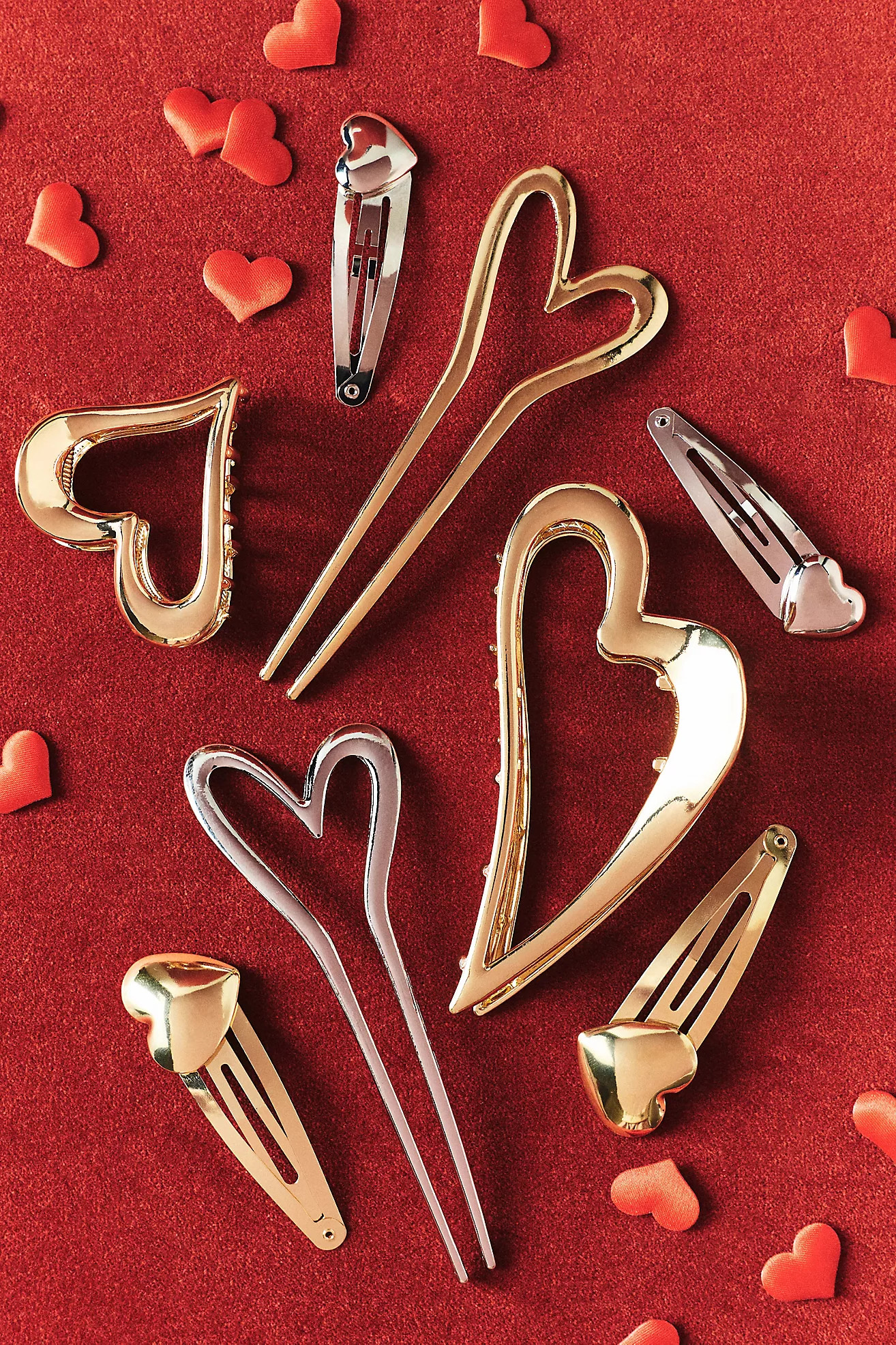 Metal Heart Hair Claw Clips, Set of 2 | Anthropologie (US)