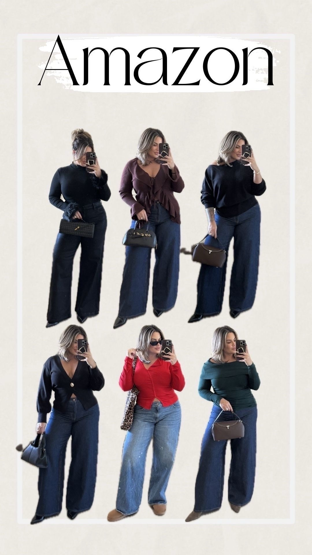 Jeans and Amazon tops 

Left to right size info 
Top left L top 31 jeans
Top middle 31 tall jeans L top
Top right L top 31 tall jeans 
Bottom left L top 31 tall jeans 
Bottom middle XL top 32 long jeans 
Bottom right L top 31 tall jeans 

All boots size up 

Follow my LTK @shaynaslife on the @shop.LTK app to view this post and get my exclusive app-only content!

#liketkit 
@shop.ltk
https://liketk.it/5EQo9

Follow my LTK @shaynaslife on the @shop.LTK app to view this post and get my exclusive app-only content!

#liketkit 
@shop.ltk
https://liketk.it/5J6Wr