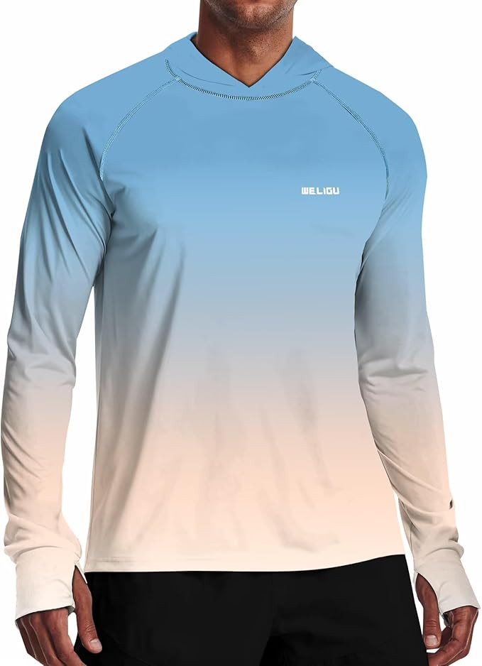 Men's UPF 50+ Sun Protection Hoodie Shirt Long Sleeve SPF Fishing Outdoor UV Hiking Lightweight S... | Amazon (US)
