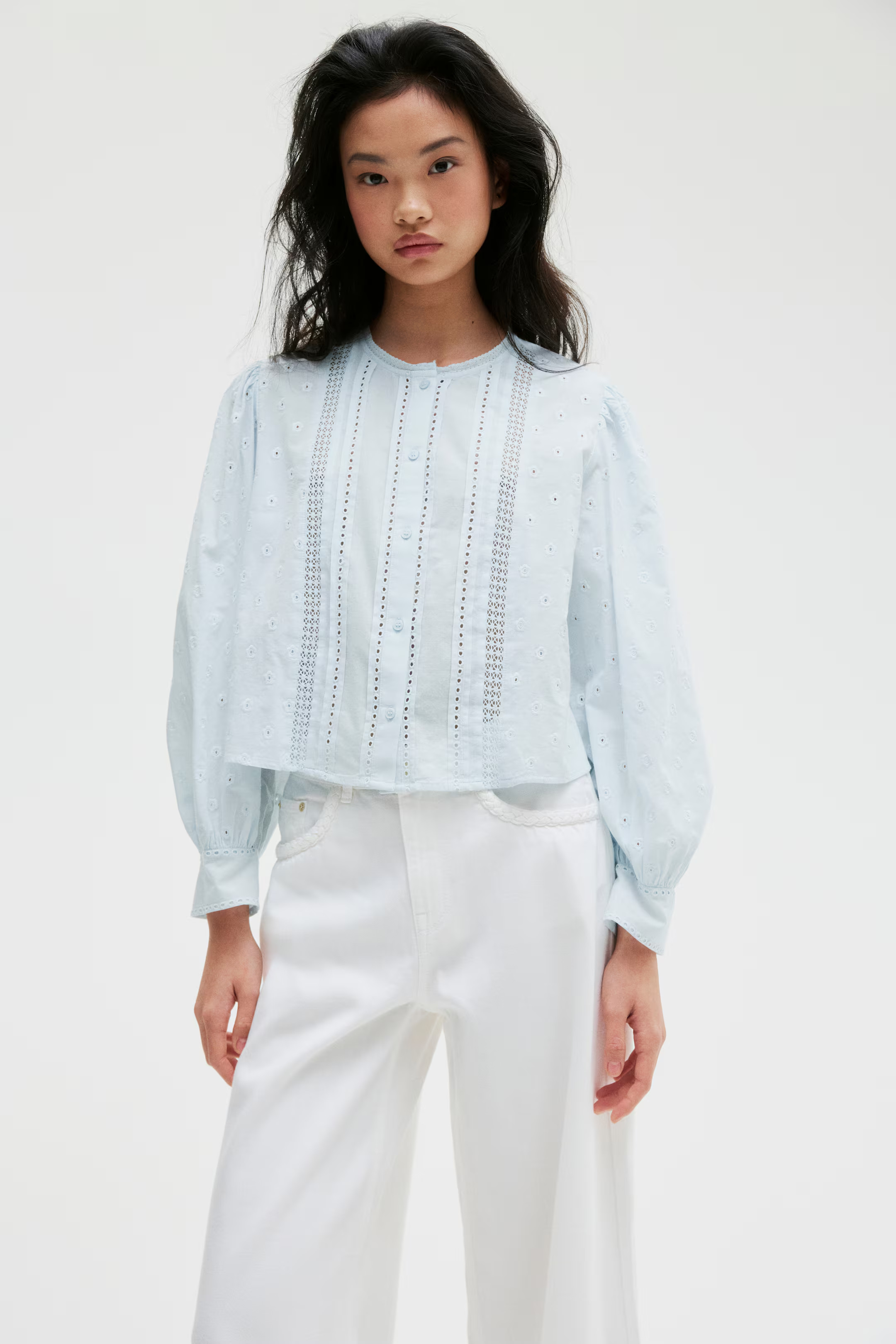 Blouse with Eyelet Embroidery | H&M (US + CA)