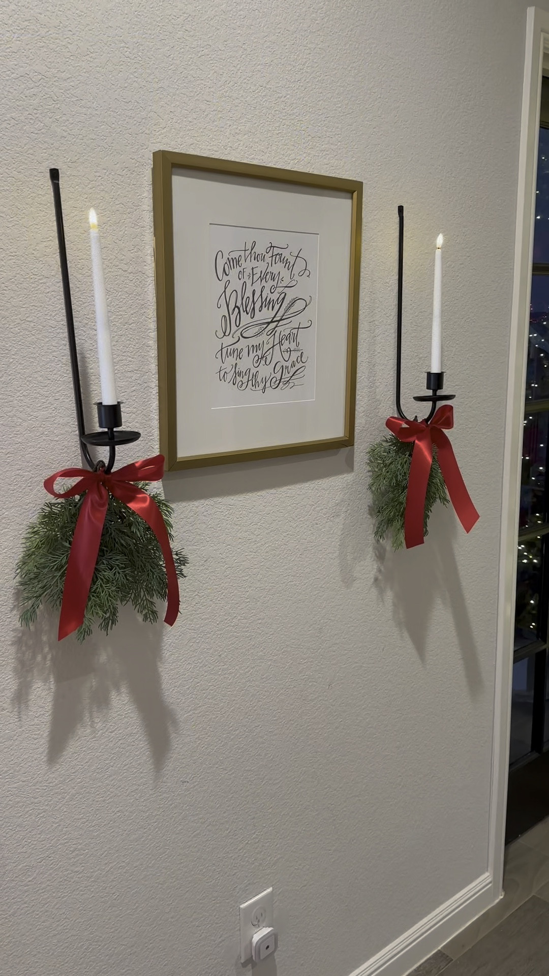 Christmas decor, candle wall sconces, candle holder, Christmas swag, red Christmas decor, holiday decor 

#LTKHoliday #LTKHome