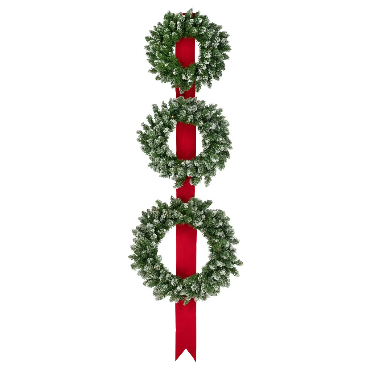 Northlight Pre-Lit B/O Frosted Wreath Trio Christmas Decoration - 6.5' - Clear LED Lights | Target