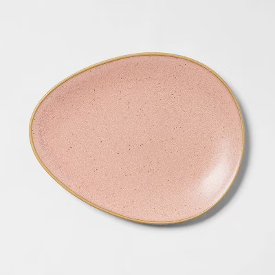 8" x 6" Stoneware Egg Salad Plate Pink - Threshold™ | Target
