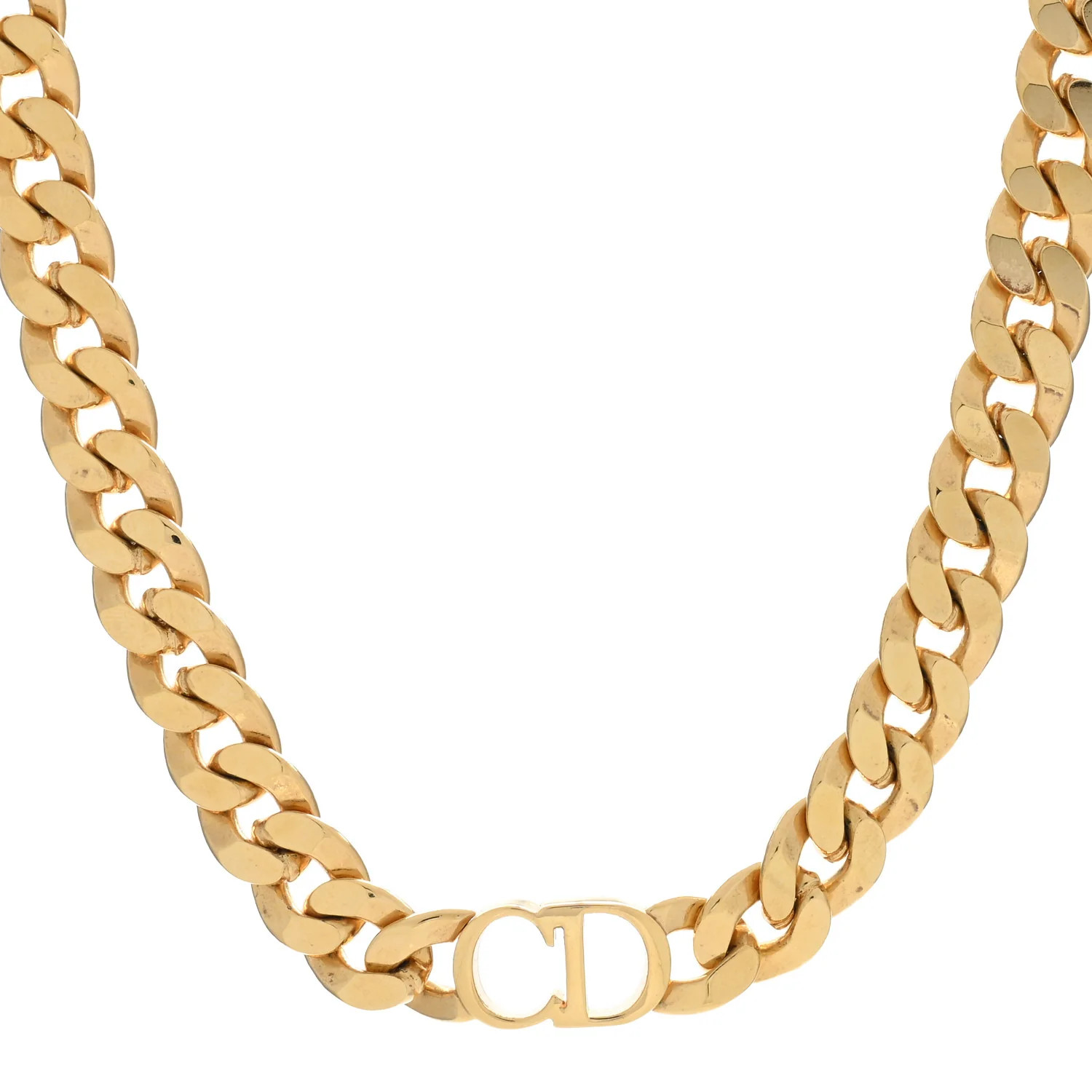 Metal CD Choker Necklace Gold | FASHIONPHILE (US)