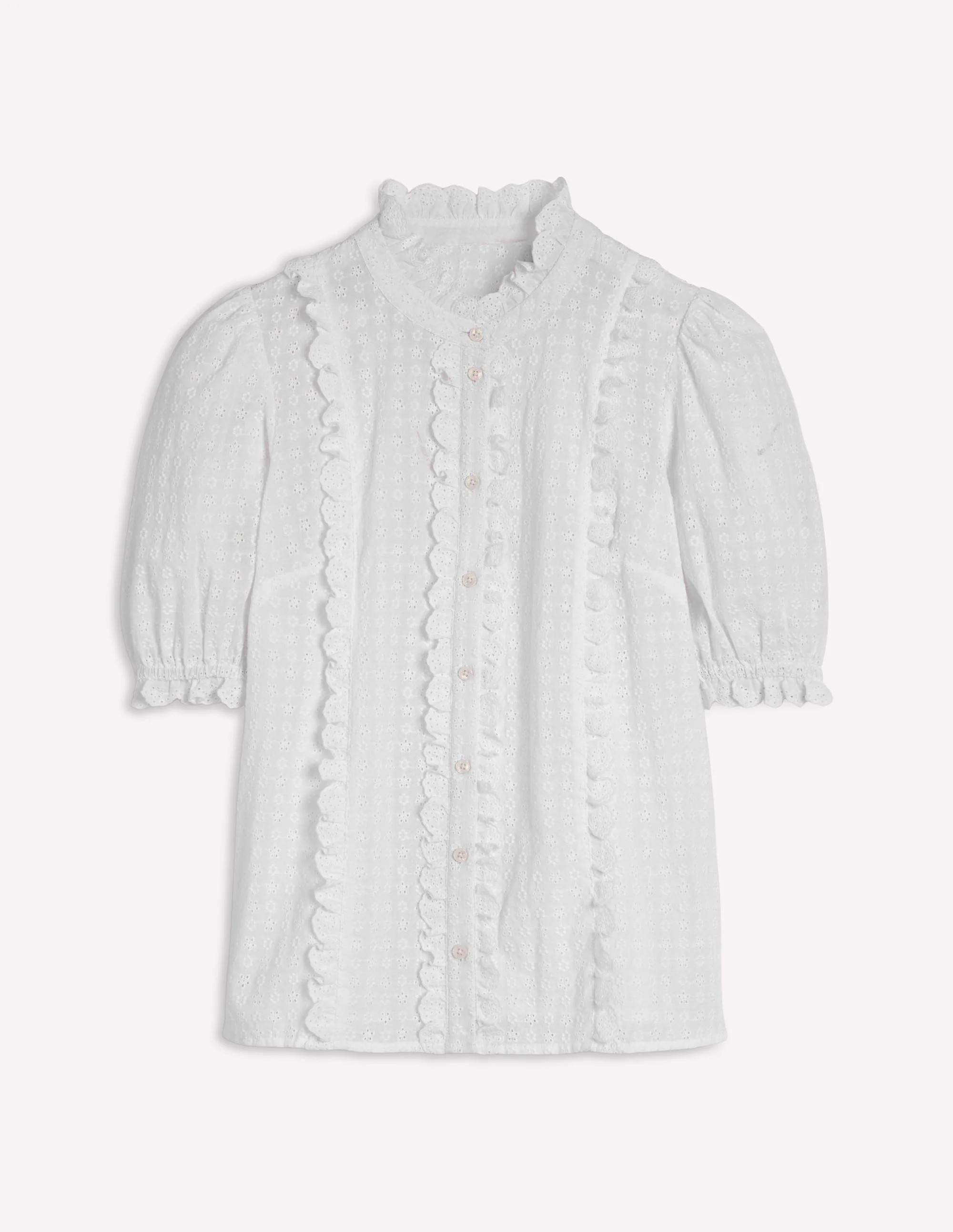 Feminine Cotton Blouse-White | Boden (US)