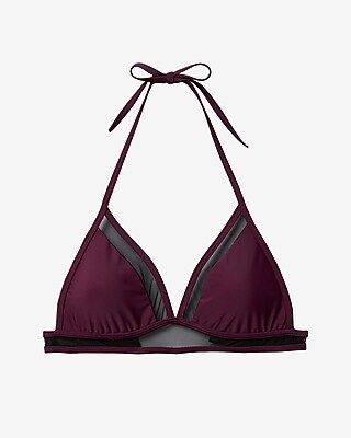 Express Womens Mesh Banded Triangle Bikini Top Purple Women's Xs Purple Xs | Express