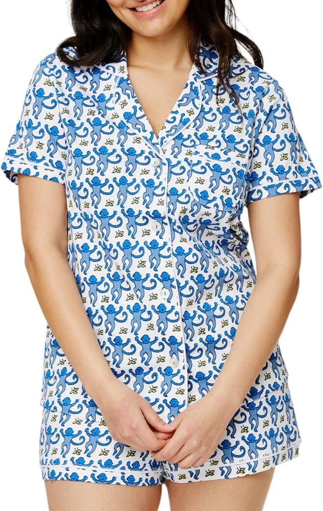 Womens Y2k Pajamas Set 2 Piece Button Down Monkey Shorts Set Roller Dupes Rabbit Preppy Loungewea... | Amazon (US)