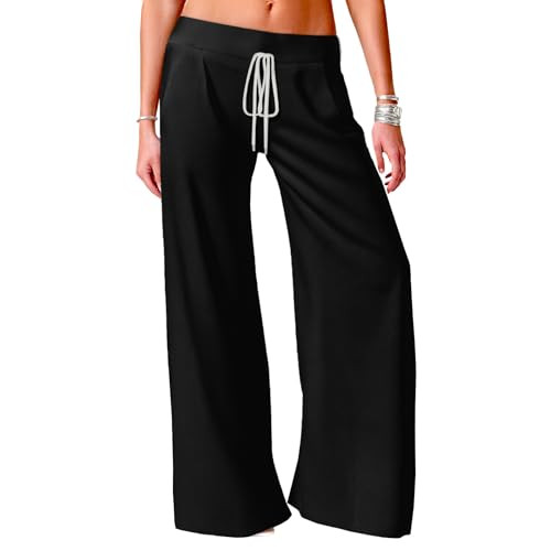 domirica Lightweight Pants for Summer Women Drawstring Wide Leg Pants with Pockets Lounge Trouser... | Amazon (US)