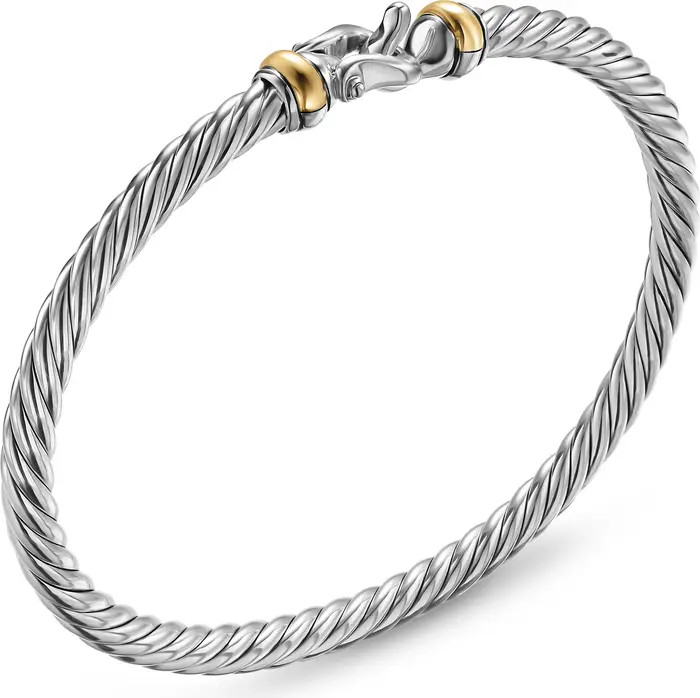 David Yurman Cable Flex Buckle Bracelet in Sterling Silver with 14K Yellow Gold | Nordstrom | Nordstrom