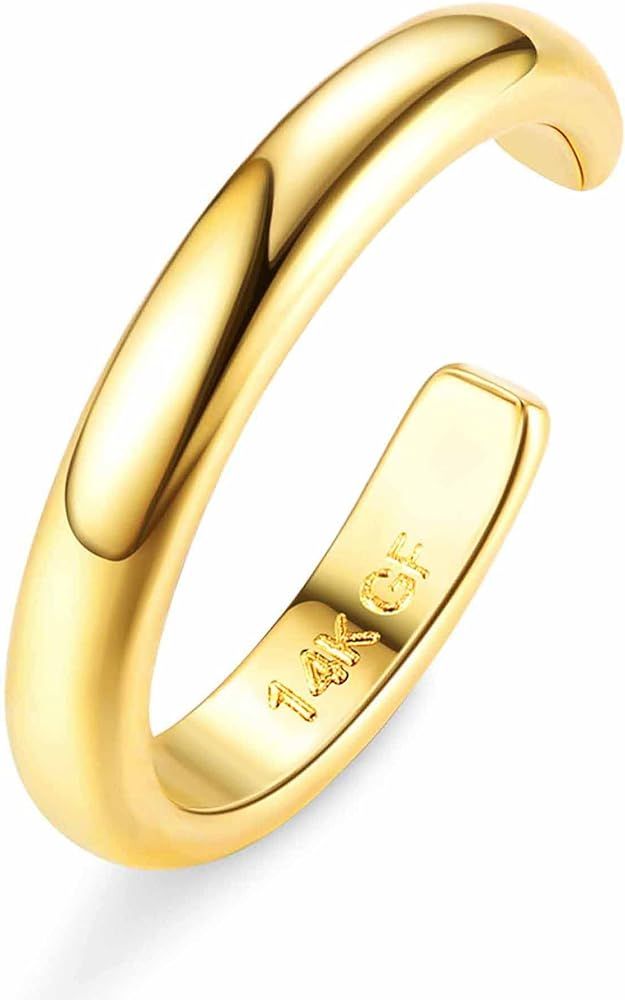 HAIAISO 14K Gold Filled Toe Rings Adjustable Toe Ring for Women Thin Toe Rings Open Band Toe Ring... | Amazon (US)