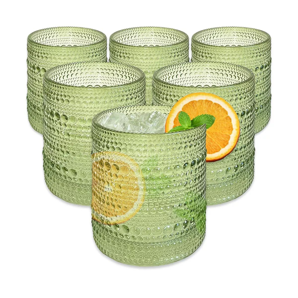 Kate Aspen 10 oz. Textured Beaded Glass (Set of 6) | Target