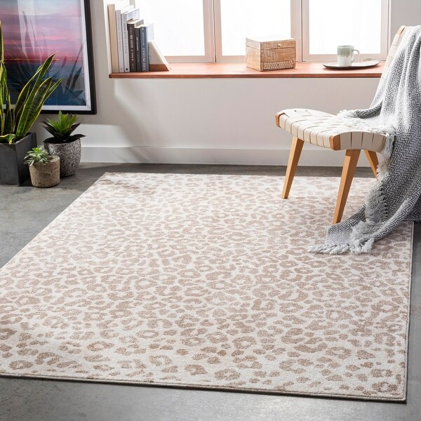 Moodie Modern Leopard Print Area Rug - 5'3" x 7'3" - Camel | Bed Bath & Beyond
