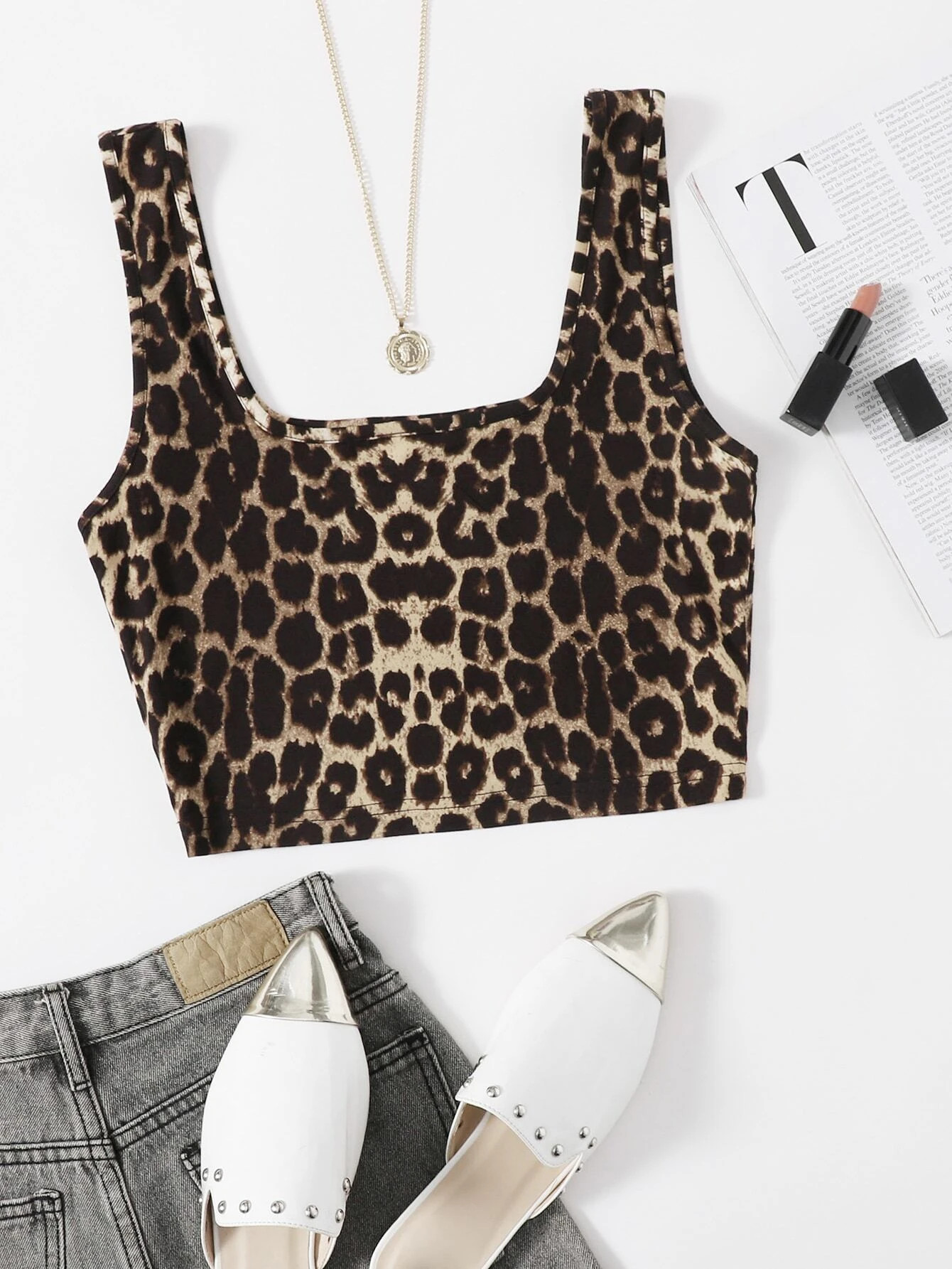 SHEIN Unity Plus Leopard Print Tank Top | SHEIN