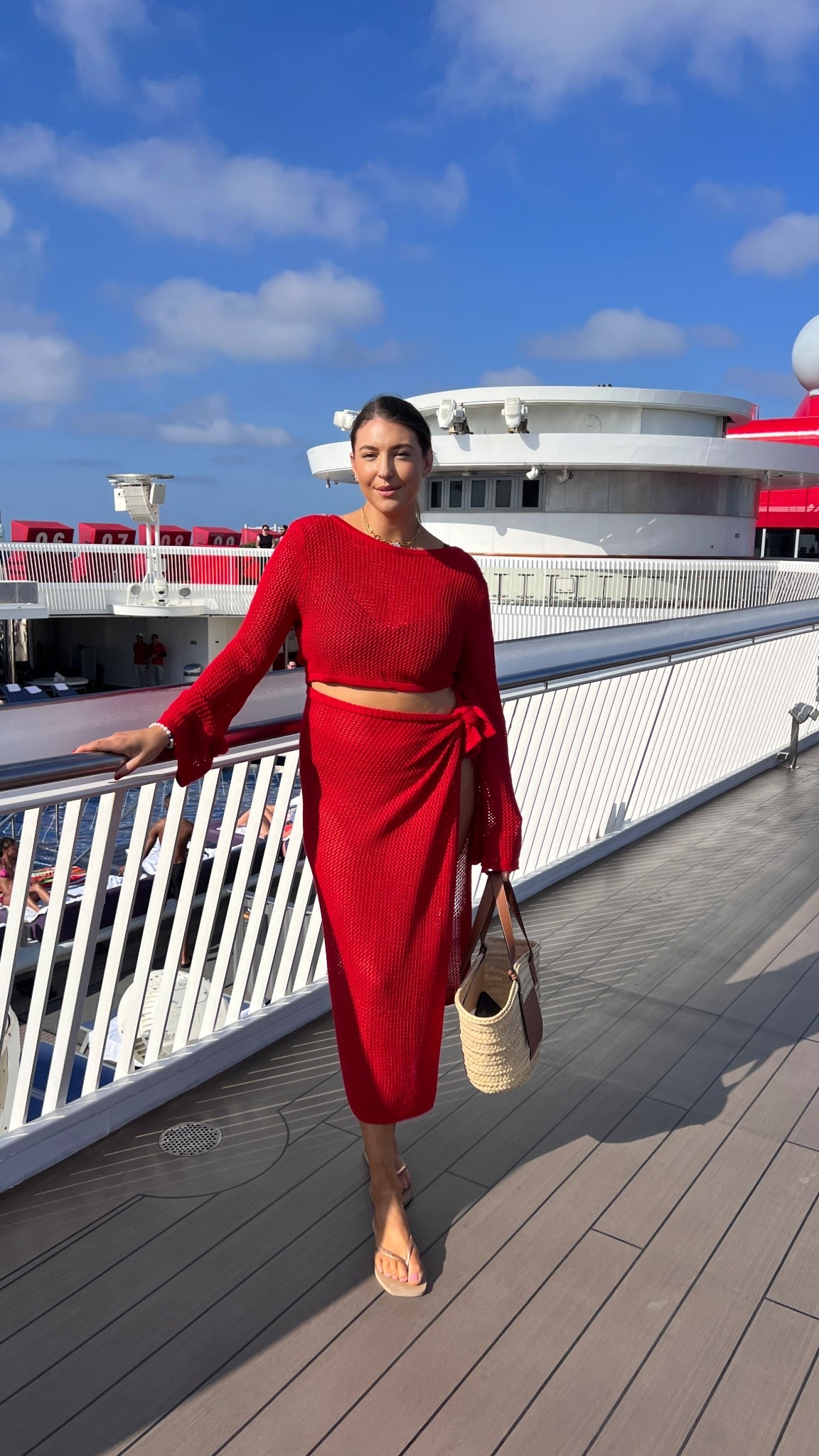 Red hot knit set moment ❤️ This lightweight matching set is perfect for vacation nights, cruise dinners, or seaside strolls. Flattering, comfortable, and such a statement look with simple sandals and a straw bag.

Keywords:
red knit set, matching skirt set, vacation outfit, cruise outfit, resort wear, summer knit set, red outfit, two piece set, skirt set outfit, vacation night outfit, resort style, beach dinner outfit, travel outfit, summer fashion

#LTKTravel #LTKBeauty #LTKSeasonal