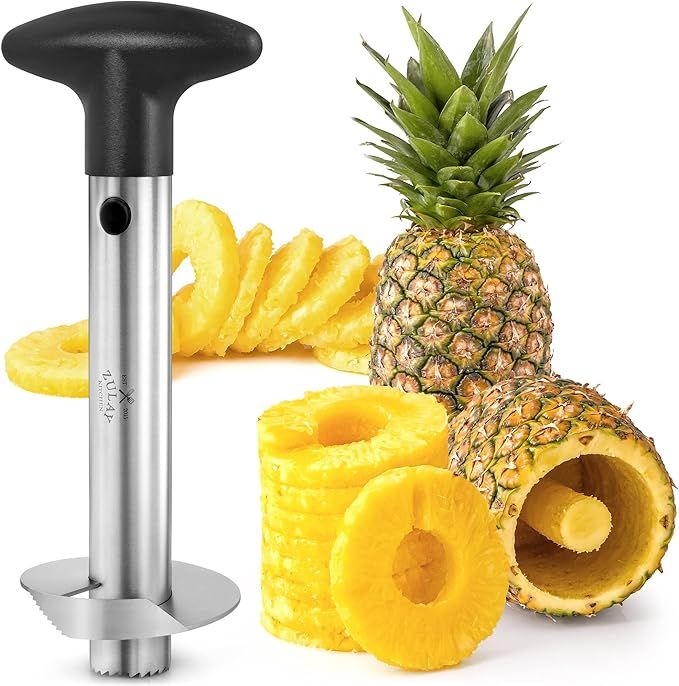 Zulay Kitchen Pineapple Corer and Slicer Tool - Stainless Steel Pineapple Cutter for Easy Core Re... | Amazon (US)