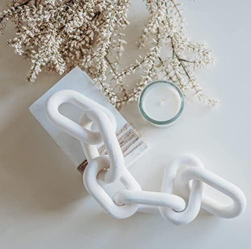 Aquila Home Decor Decorative Wood Chain Link | Premium 6 Link Chain Decor | White Washed | Sustainab | Amazon (US)