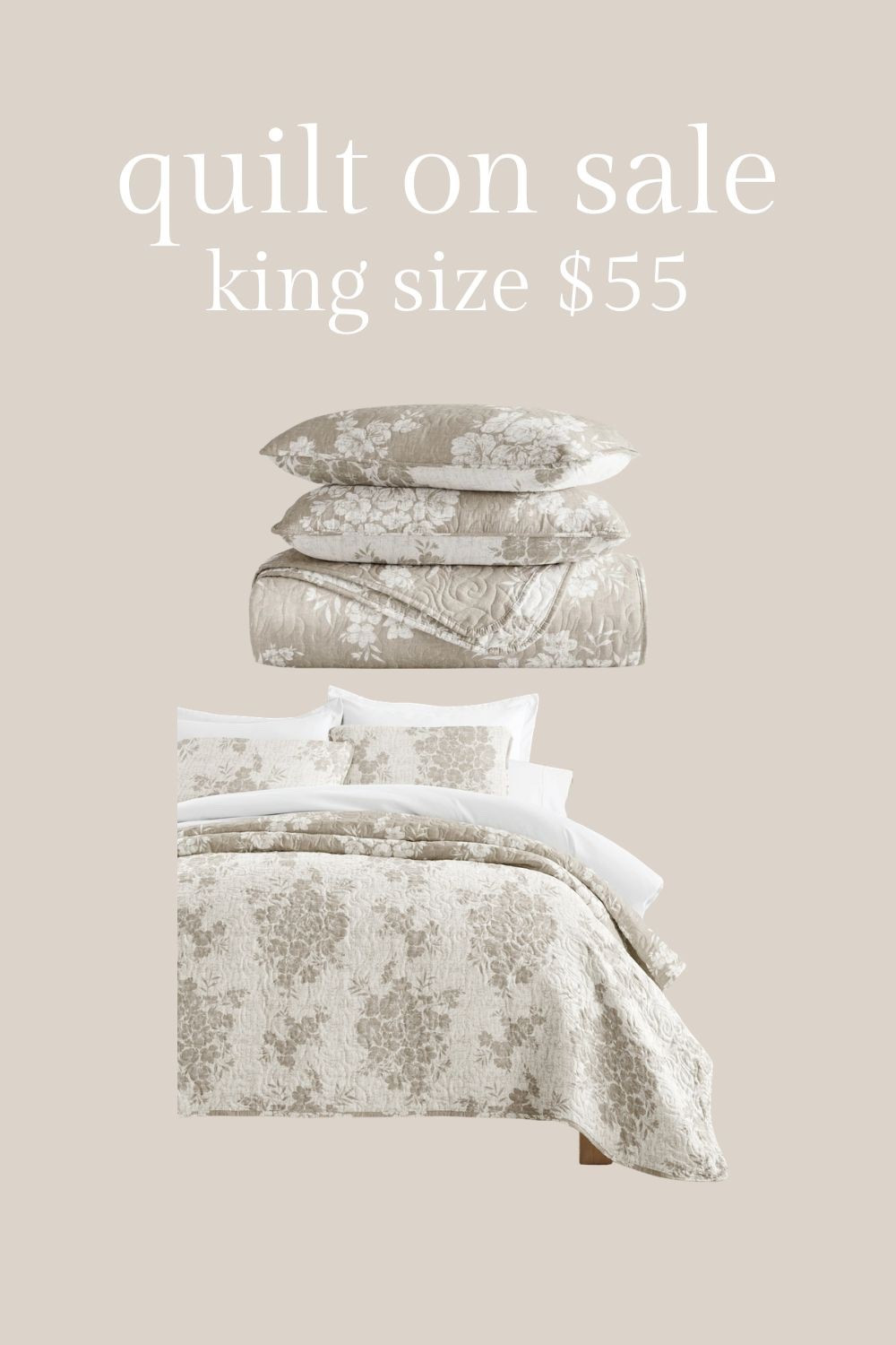 Quilt on sale! Only $55.99 for a king size. Lightweight and reversible. 

#LTKHome #LTKSaleAlert