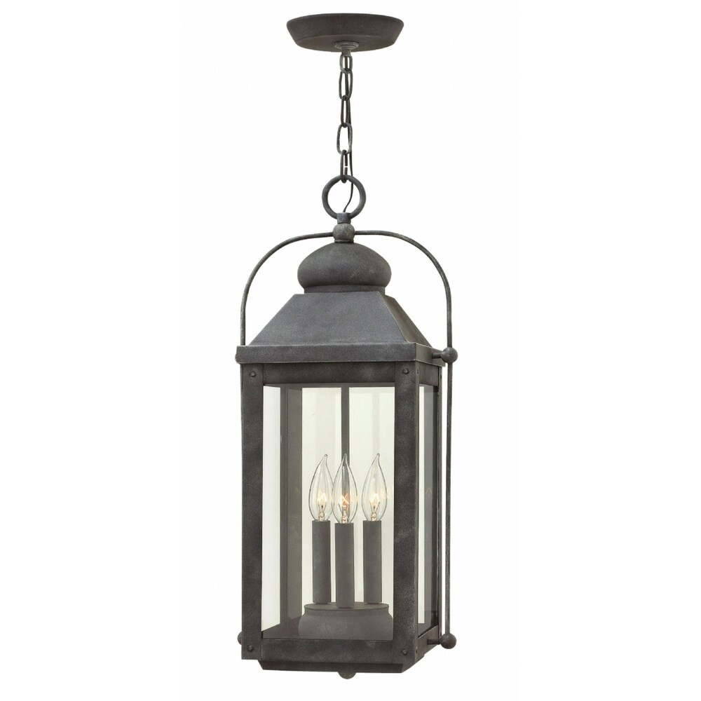 Hinkley Anchorage 3-Light Outdoor Pendant in Aged Zinc | Bed Bath & Beyond
