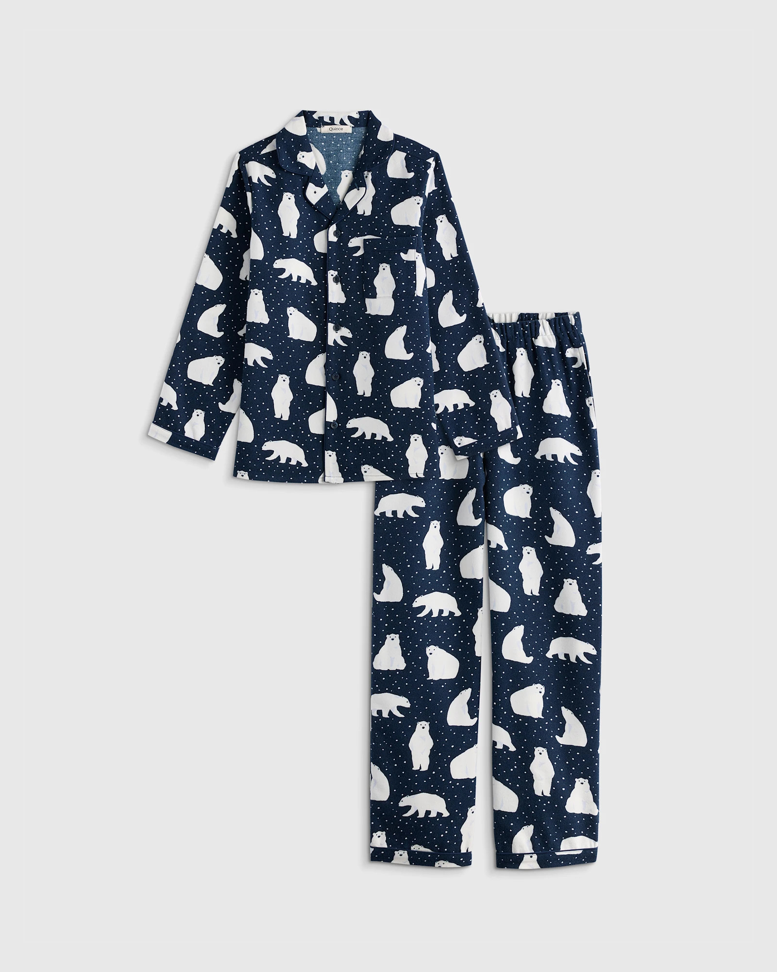 Holiday Flannel Pajama Set - Toddler in Polar Bears | Quince