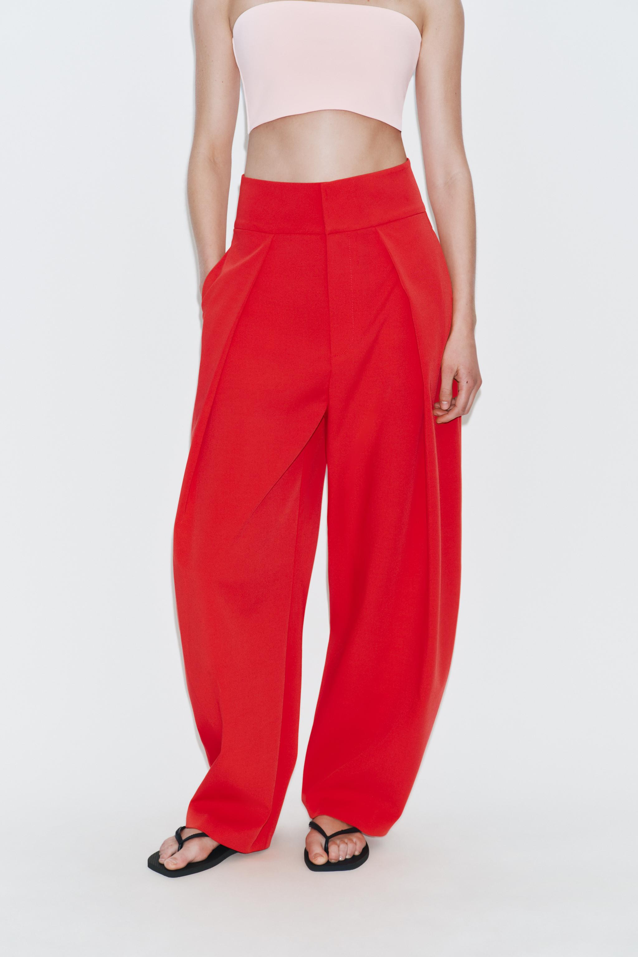 RUSTIC WIDE-LEG TROUSERS | Zara UK