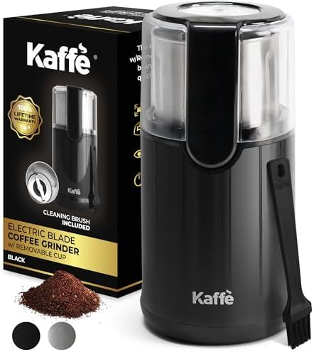 Kaffe Electric Coffee Grinder with Removable Cup (3.5oz) - Black - Cleaning Brush Included - Espr... | Amazon (US)