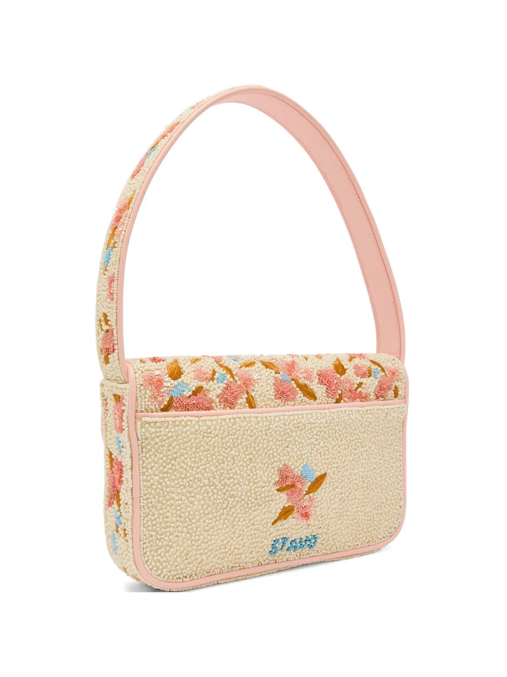 STAUD Tommy beaded floral shoulder bag - Neutrals | Farfetch Global