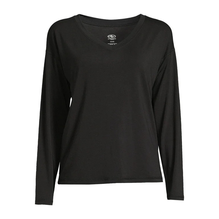 Athletic Works Women’s Dri More Boxy Tee with Long Sleeves, Sizes XS-XXXL - Walmart.com | Walmart (US)