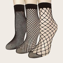 3pairs Simple Fishnet Socks | SHEIN