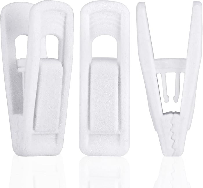 Tinfol White Velvet Hangers Clip - 24 Pack Pants Velvet Clips, Large Opening Clips, Strong Finger... | Amazon (US)