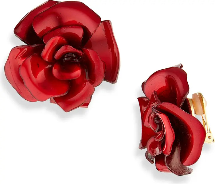 Oscar de la Renta Gardenia Clip-On Earrings | Nordstrom | Nordstrom