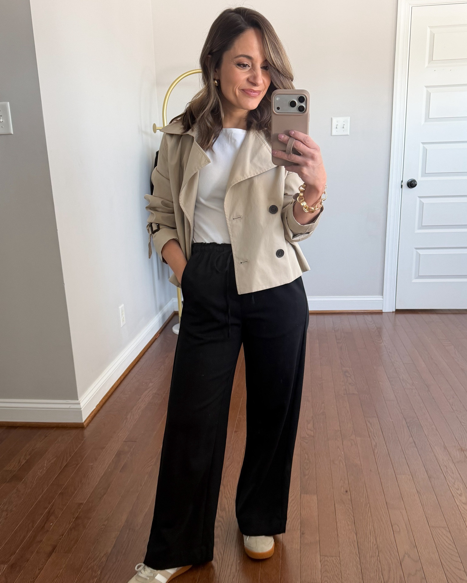 Petite-friendly Spring jackets for rainy weather!

Outfit 1:
Aritzia trench coat: xxs - sleeves are long, I wear them pushed back but I love the classic style of this one. 
Black pants (Target): xs short 
White tank top (Quince): xs 
Sneakers: tts 

Outfit 2:
Pants (Aritzia): xxs short - 28” inseam
Jacket (Quince): xs - water repellant with a stowable hood
T-shirt (Old Navy): petite xs
Bag (Quince)
Sneakers (Gola): tts 

Outfit 3:
Navy Pants(Banana Republic Factory): petite XXS
Taupe Tank Top (WHBM): XXS in Pumice
J.Crew New Icon Trench Coat: petite 00
Flats: tts

My measurements for reference: I’m 4’10” and 105lbs. My bust, waist, and hip measurement is 32”, 24”, and 36”.

#LTKootd #LTKPetite #LTKSeasonal