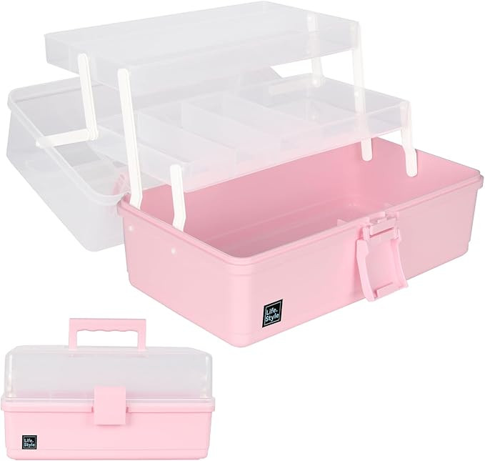WEWLINE Hair Accessories Organizer 13-Inch Art Supply Bin Sewing Box 3-Layers Craft Storage Organ... | Amazon (US)