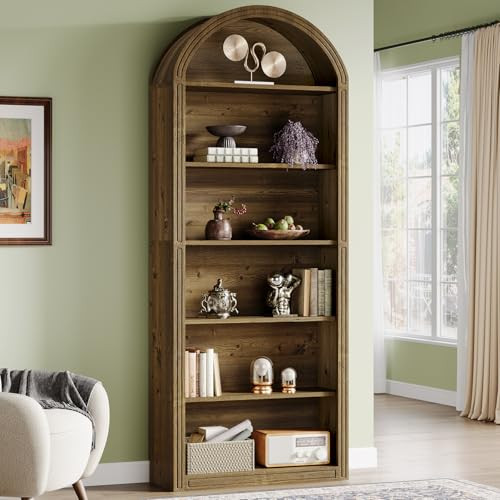 Tribesigns 77.16" Tall Arched Bookshelf | Amazon (US)