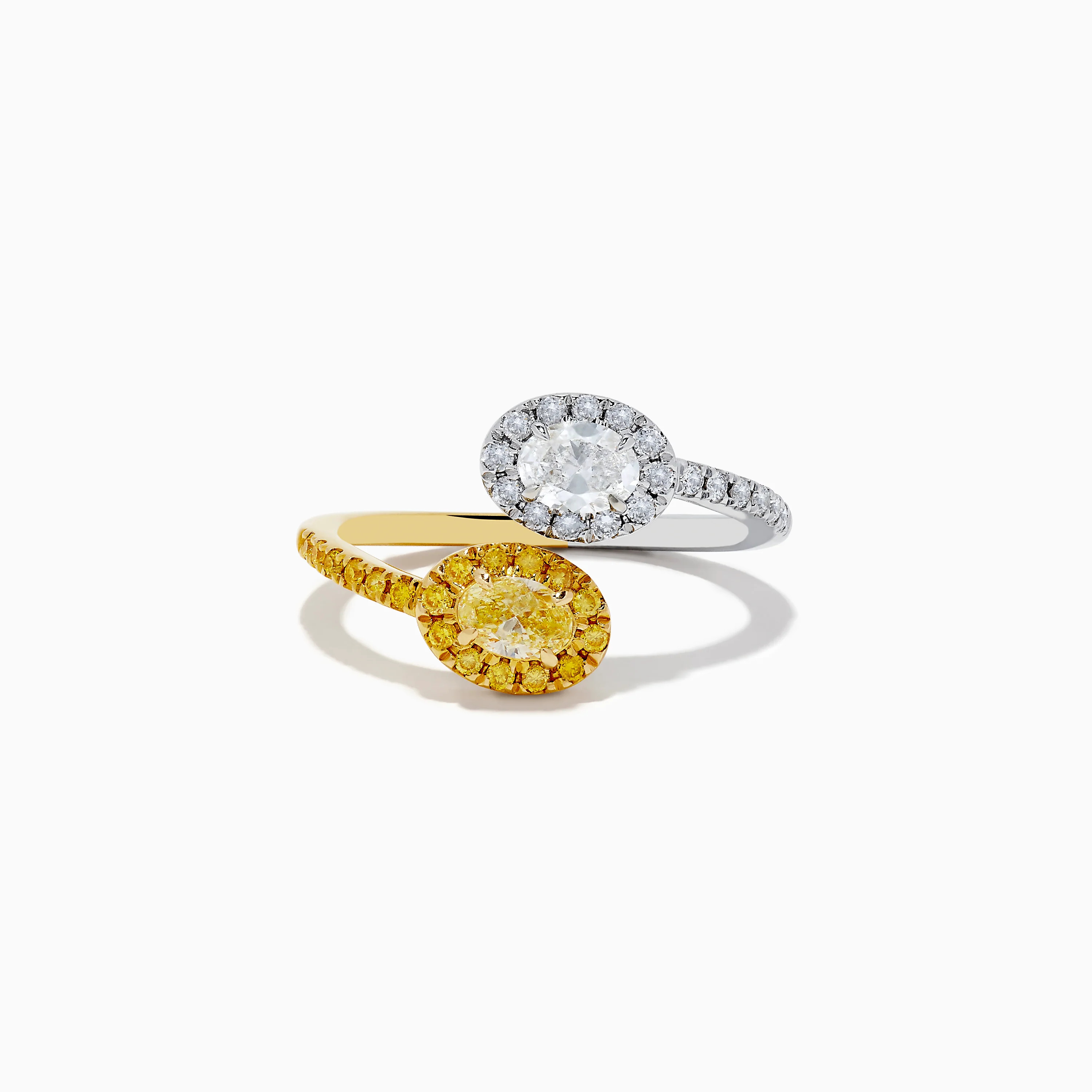 Duo 14K 2-Tone Gold Yellow and White Diamond Toi Et Moi Ring | Effy Jewelry