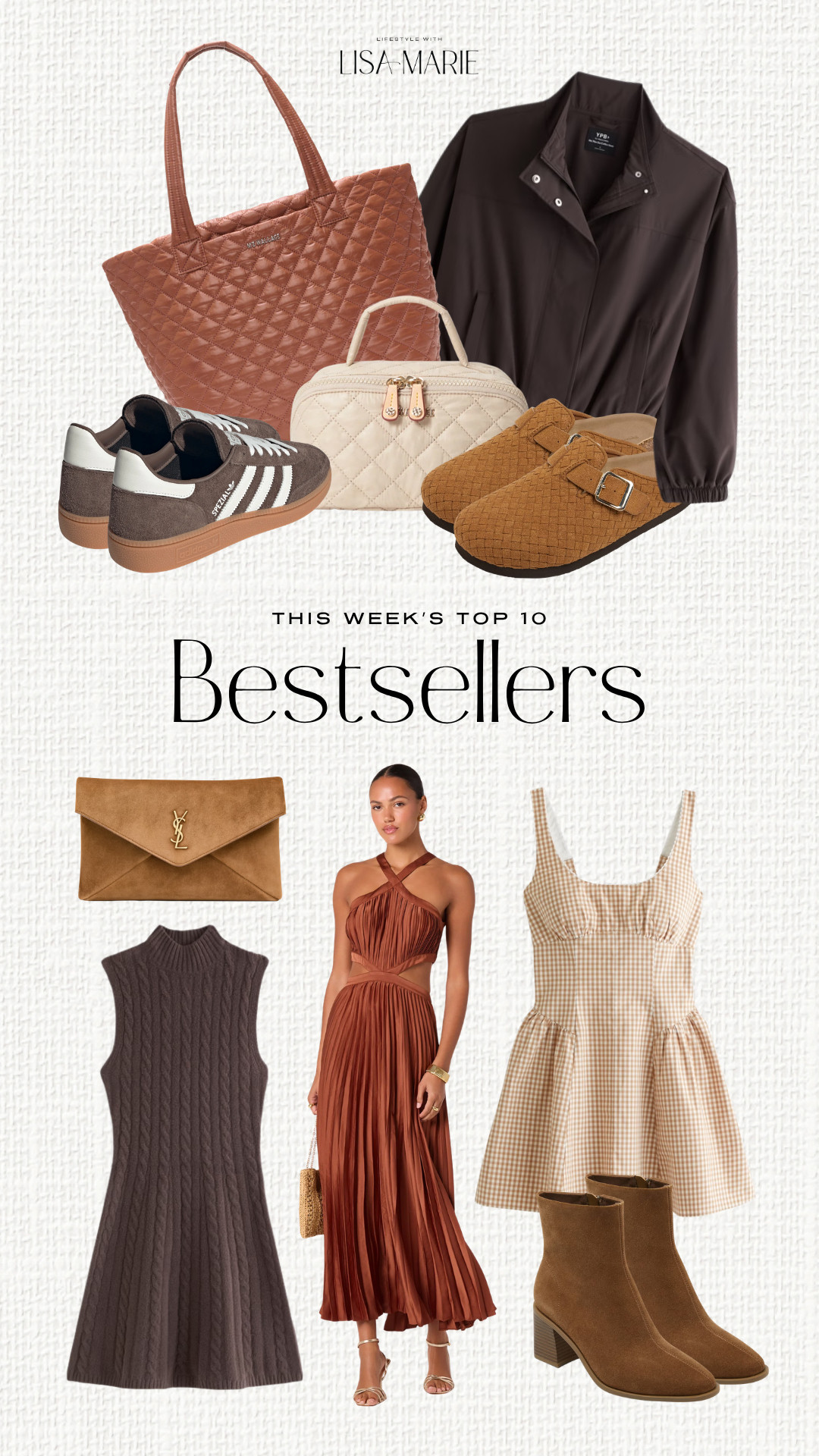 This week's top 10 bestsellers! My favorite quilted tote (with luggage sleeve) now comes in terracotta. Mini and midi sweater dresses. Fall wedding guest dresses. Bra-free dresses. Designer YSL clutch. Mules, slides, sneakers and ankle booties for fall. Elevated casual pieces. Luxe toiletry and cosmetic bags. Lightweight jackets for fall.

#LTKootd #LTKSeasonal #LTKPetite