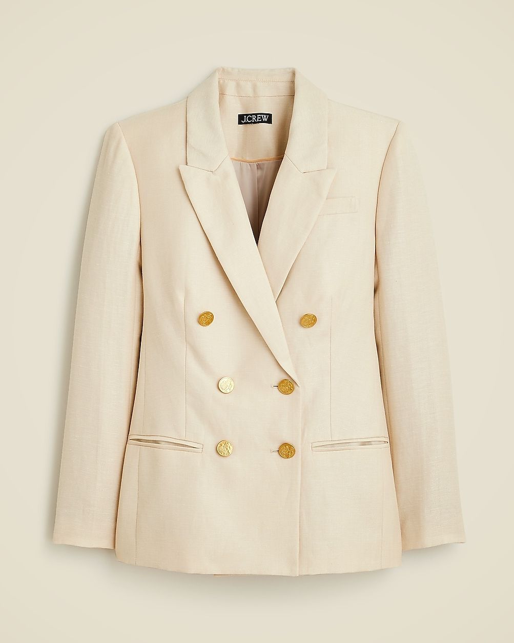 Double-breasted blazer in herringbone linen-wool blend | J. Crew US