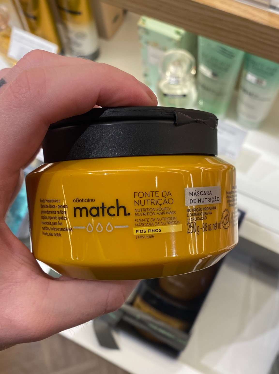 Boti Match - Fonte da Nutrição 
Com MATCH MÁSCARA DE NUTRIÇÃO FIOS FINOS é possível promover um tratamento de nutrição intensa, restaurando de maneira profunda cada fio, sem pesar no resultado final. Sua fórmula contém Ácido Hialurônico e um exclusivo Blend de Óleos que penetram na fibra capilar repondo lipídios essenciais para fios nutridos, fortes e saudáveis. 
#ltkconbr2023

#LTKbrasil #LTKbeauty