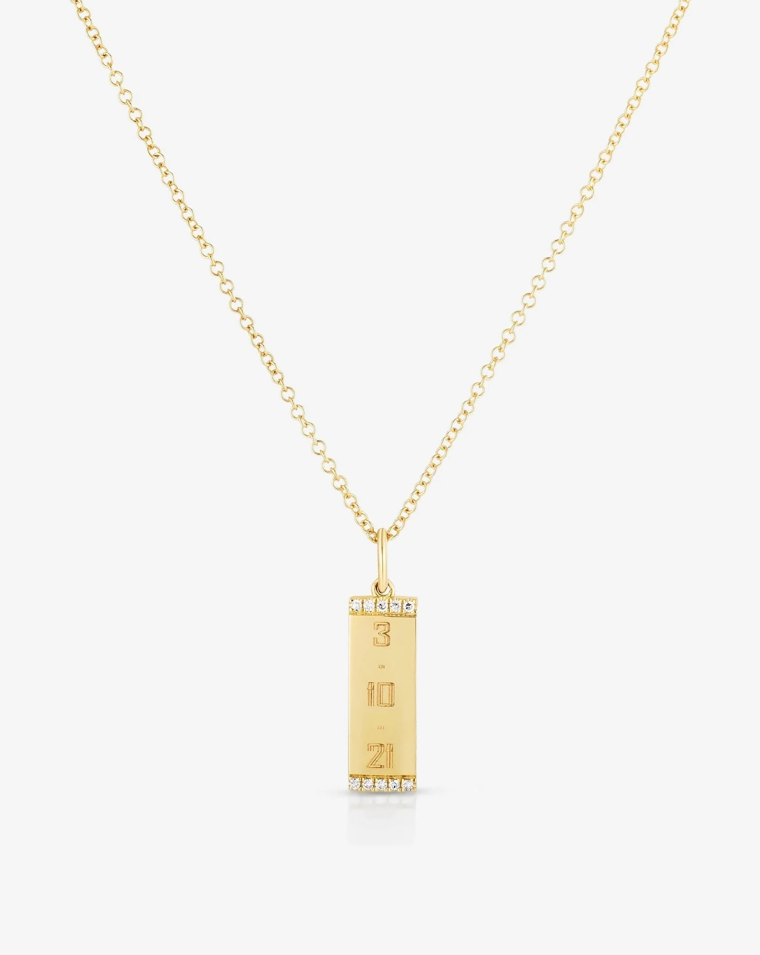 Engravable Diamond Tag Necklace | Ring Concierge