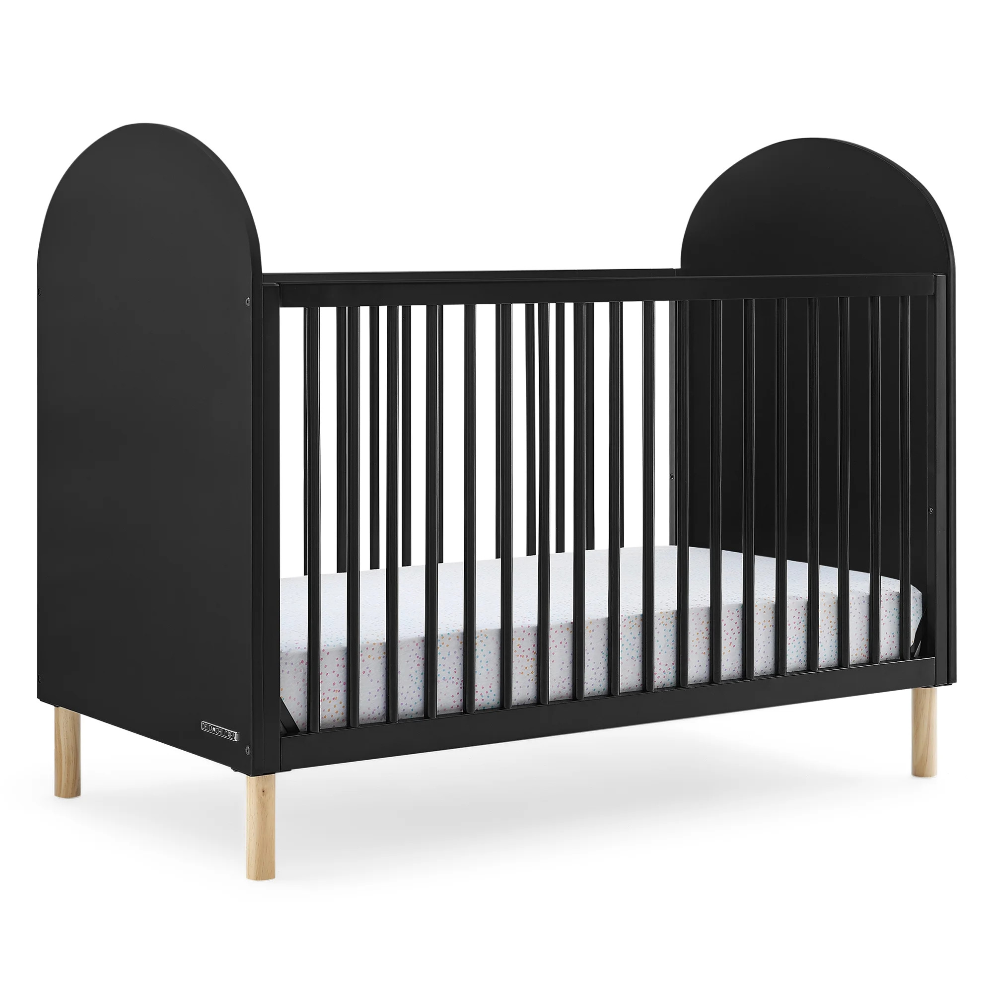 Delta Children Reese 4-in-1 Convertible Crib - Greenguard Gold Certified, Ebony/Natural - Walmart... | Walmart (US)
