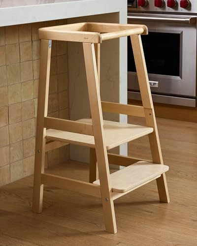 Lalo The Tower - Adjustable Height Toddler Kitchen Stool Helper, Made from Sustainable Birch, Non-Toxic Finish, Supports Up to 200 lbs, Safe and Stylish Helper Tower for Toddlers, Easy to Clean | Amazon (US)