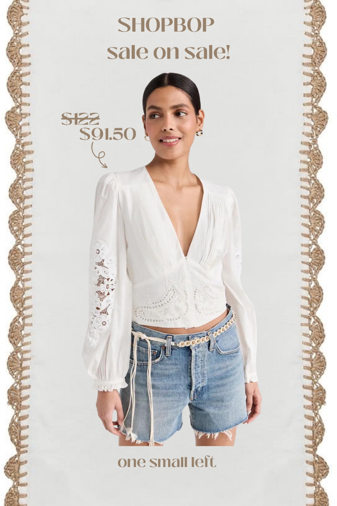 Grab this one while you can!! One small and a couple larger left! I love a good SHOPBOP sale, especially when it includes FARM Rio!!

#shopbop #saleonsale #extrasale #ltk #summersale #summerstyle #whitetops #embroidered #farmrio 


#LTKBacktoSchool #LTKSale #LTKSeasonal