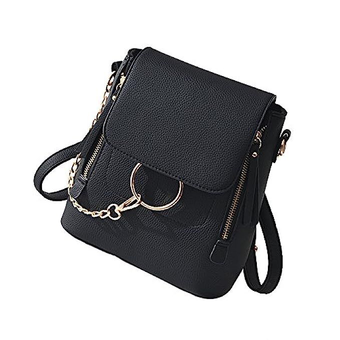 HENGSHENG Fashion Women Crossbody Backpack Purse Small Pu Leather Shoulder Bag Ladies Cute Chain Sat | Amazon (US)