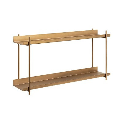 Kate & Laurel All Things Decor 28"x7"x15" Dominic Tiered Wall Shelf Gold: Mid-Century Modern Design, Plastic Frame | Target