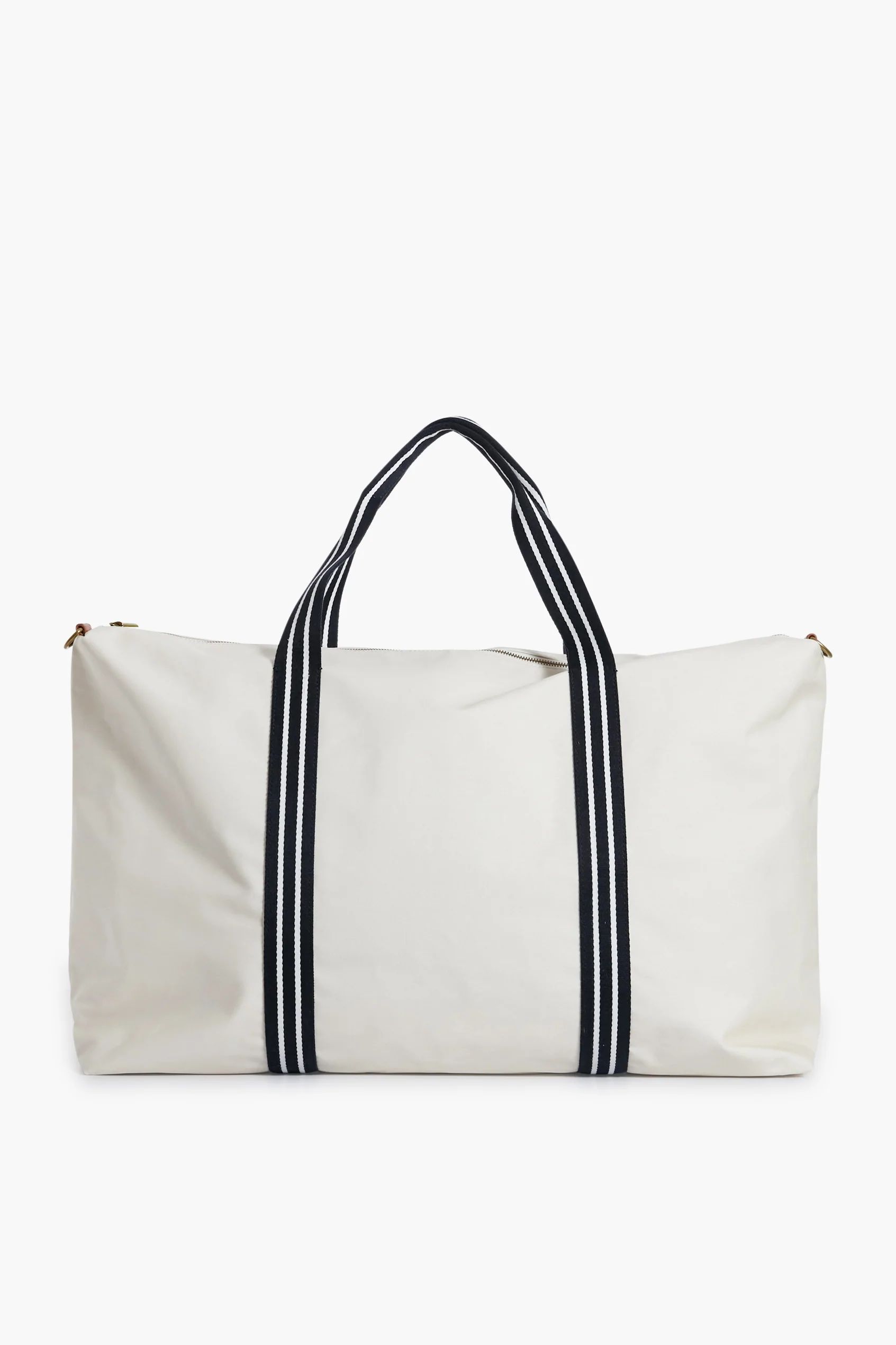 White and Navy Coated Canvas Weekender | Tuckernuck (US)